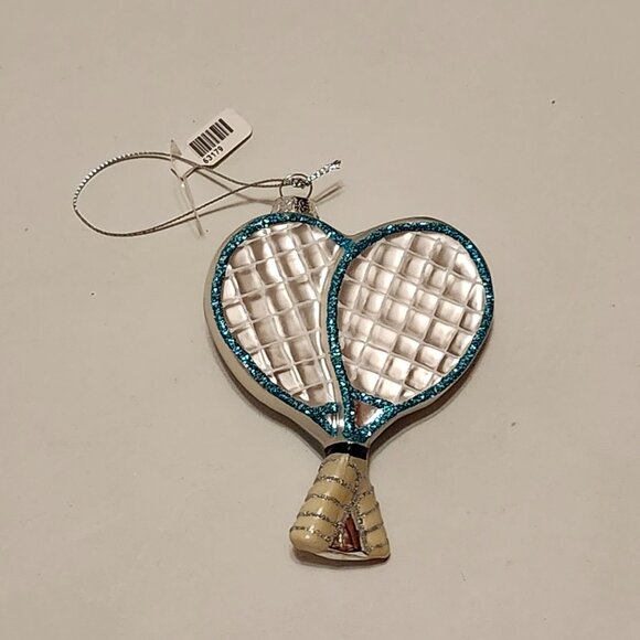 SPARKLE Tennis Racquets & Ball Ornament BNIP Christmas Tree Ornament - Picture 2 of 2